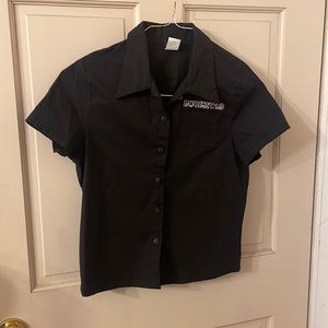 Vintage 1990s Rockabilly Sailor Girl Lucky 13 Top Blouse. Sz:9-10 L